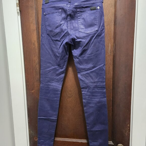 7 For All Mankind Purple Midrise Skinny Jean Size 25 Good Preowned condition - Picture 11 of 12